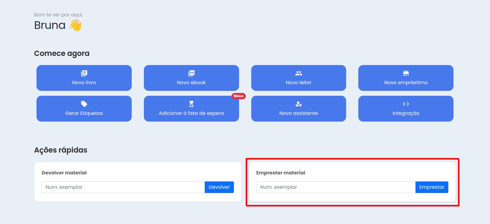 Emprestar material